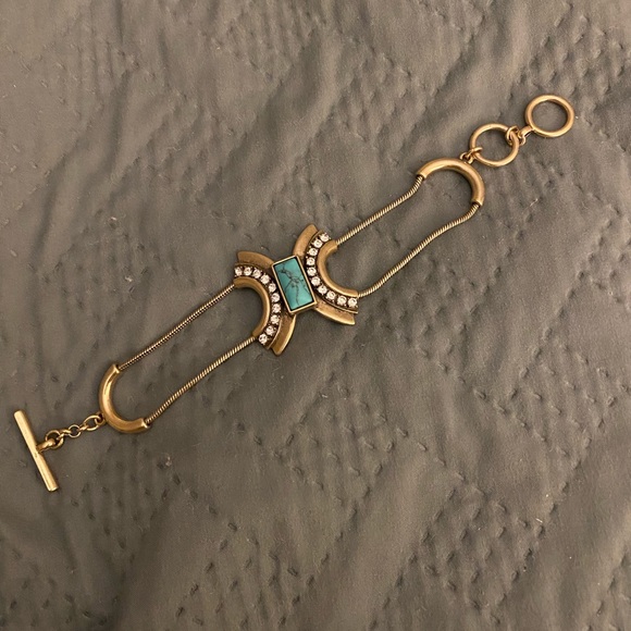 Chloe & Isabel antique gold bracelet with turq - Picture 2 of 5